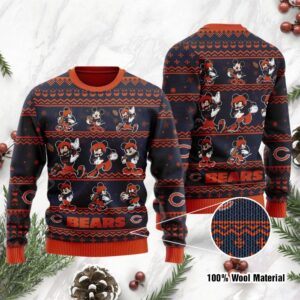 Chicago Bears Mickey Mouse Holiday Party Ugly Christmas Sweater