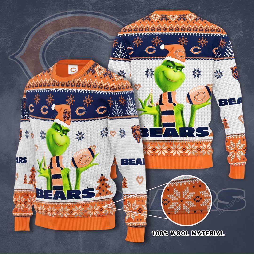 Chicago Bears The Grinch Ugly Christmas Sweater Chicago Bears The Grinch Ugly Christmas Sweater