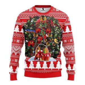 Chicago Blackhawks Tree For Unisex Ugly Christmas Sweater