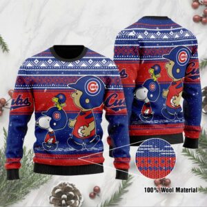 Chicago Cubs Charlie Brown Snoopy Wear Football Jersey Ugly Christmas Sweater