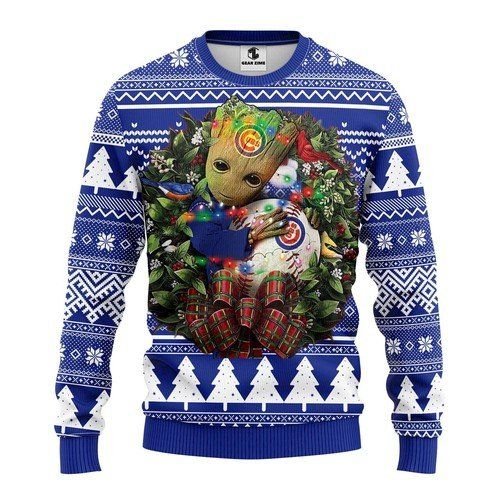 Chicago Cubs Groot Hug For Unisex Ugly Christmas Sweater Chicago Cubs Groot Hug For Unisex Ugly Christmas Sweater