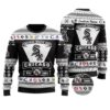 Chicago White Sox Football Team Logo Custom Name Personalized Ugly Christmas Sweater