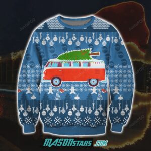 Chirstmas Bus 3D Print Knitting Pattern Ugly Sweater