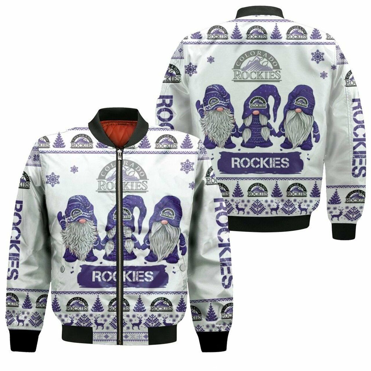Christmas Gnomes Colorado Rockies Ugly Sweatshirt Christmas 3D Bomber Jacket Model 1250 Christmas Gnomes Colorado Rockies Ugly Sweatshirt Christmas 3D Bomber Jacket Model 1250