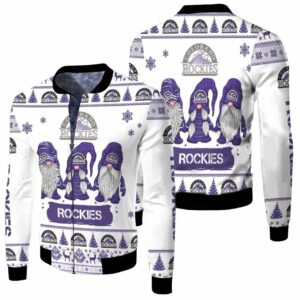 Christmas Gnomes Colorado Rockies Ugly Sweatshirt Christmas 3D Fleece Bomber Jacket Model 1251