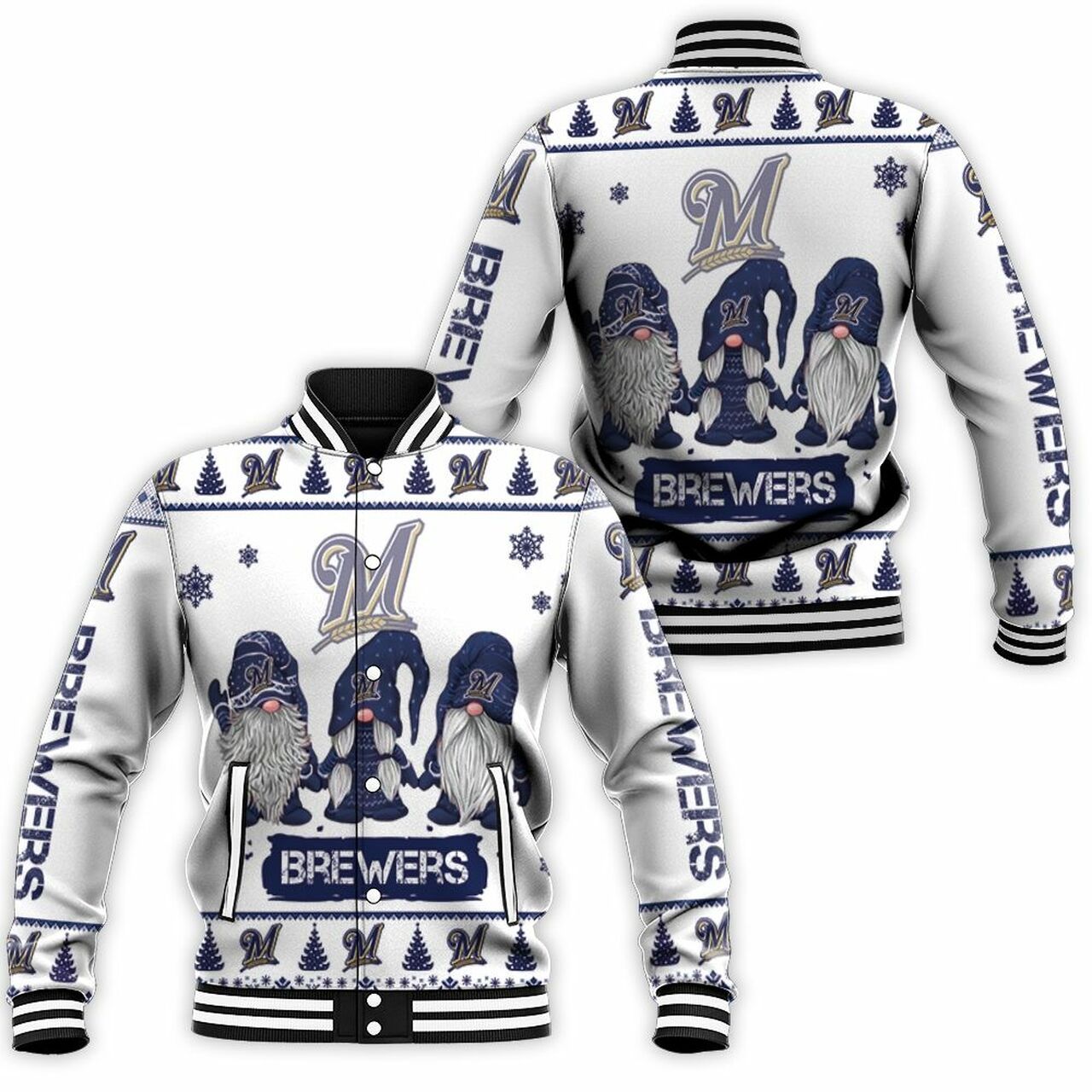 Christmas Gnomes Milwaukee Brewers Ugly Sweatshirt Christmas 3D Baseball Jacket Model 614 Christmas Gnomes Milwaukee Brewers Ugly Sweatshirt Christmas 3D Baseball Jacket Model 614