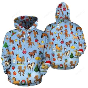 Christmas Horse All Over For Unisex 3D All Over Print Hoodie