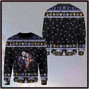 Christmas Jack Skellington And Sally For Unisex Ugly Christmas Sweater