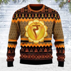 Christmas Pattern Solar Plexus Chakra For Unisex Ugly Christmas Sweater