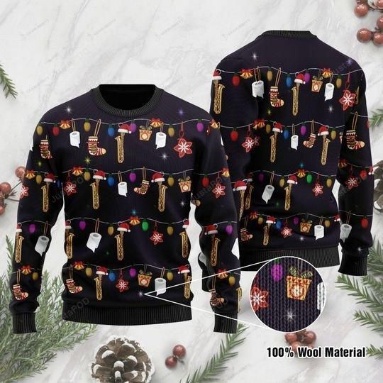 Christmas Saxophone Ugly Christmas Sweater Christmas Saxophone Ugly Christmas Sweater