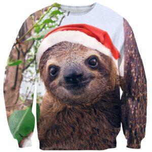 Christmas Sloth Face Ugly Christmas Sweater