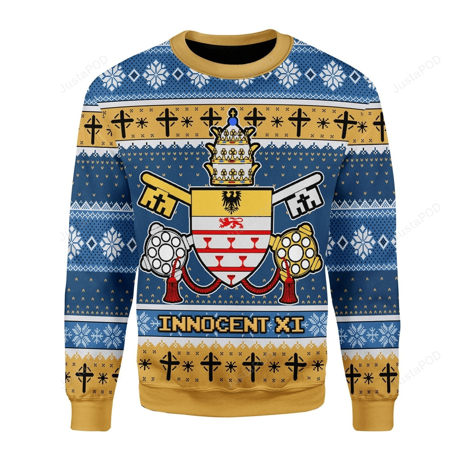 Christmas Snowflake Pattern Innocent Xi Coat Of Arms For Unisex Ugly Christmas Sweater Christmas Snowflake Pattern Innocent Xi Coat Of Arms For Unisex Ugly Christmas Sweater