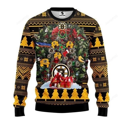 Christmas Tree Boston Bruins Ugly Christmas Sweater Christmas Tree Boston Bruins Ugly Christmas Sweater
