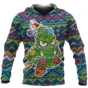 Christmas Tree Monster For Unisex 3D All Over Print Hoodie