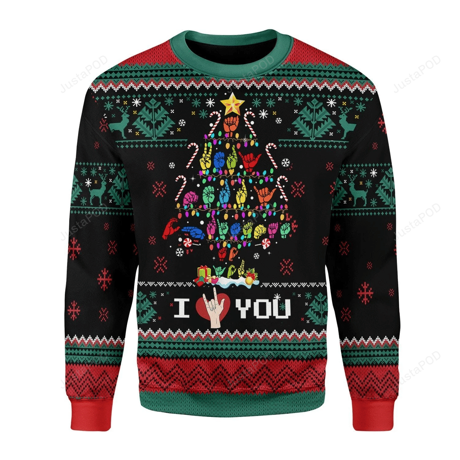 Christmas Tree Sign Language Ugly Christmas Sweater Christmas Tree Sign Language Ugly Christmas Sweater