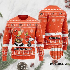 Cincinnati Bengals Funny Charlie Brown Peanuts Snoopy Ugly Christmas Sweater