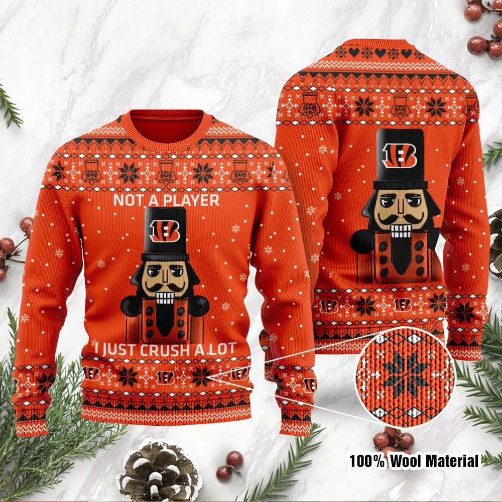 Cincinnati Bengals I Am Not A Player I Just Crush Alot Ugly Christmas Sweater Cincinnati Bengals I Am Not A Player I Just Crush Alot Ugly Christmas Sweater