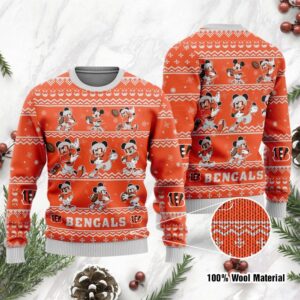 Cincinnati Bengals Mickey Mouse Holiday Party Ugly Christmas Sweater