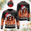 Cincinnati Bengals Symbol Wearing Santa Claus Hat Ho Ho Ho Personalized Ugly Christmas Sweater
