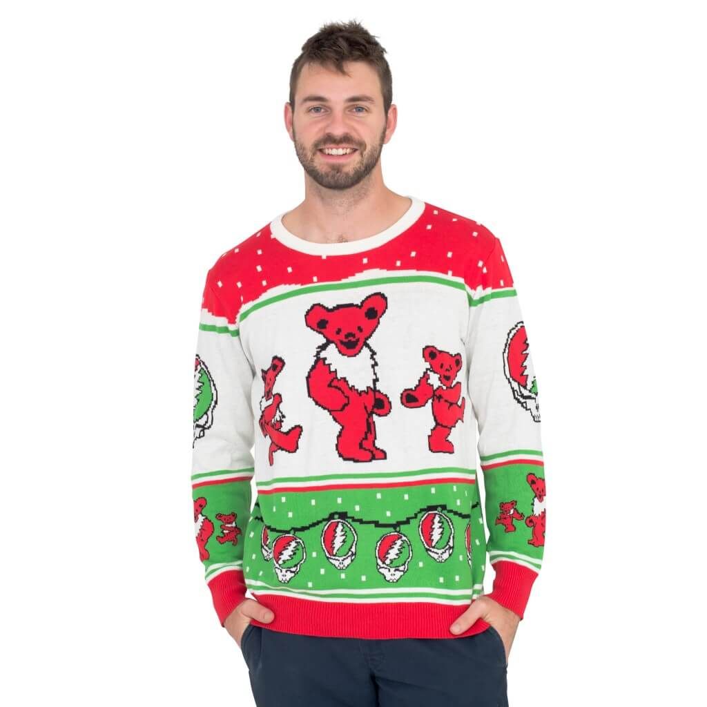 Classic Grateful Dead Dancing Bears Ugly Christmas Sweater Classic Grateful Dead Dancing Bears Ugly Christmas Sweater