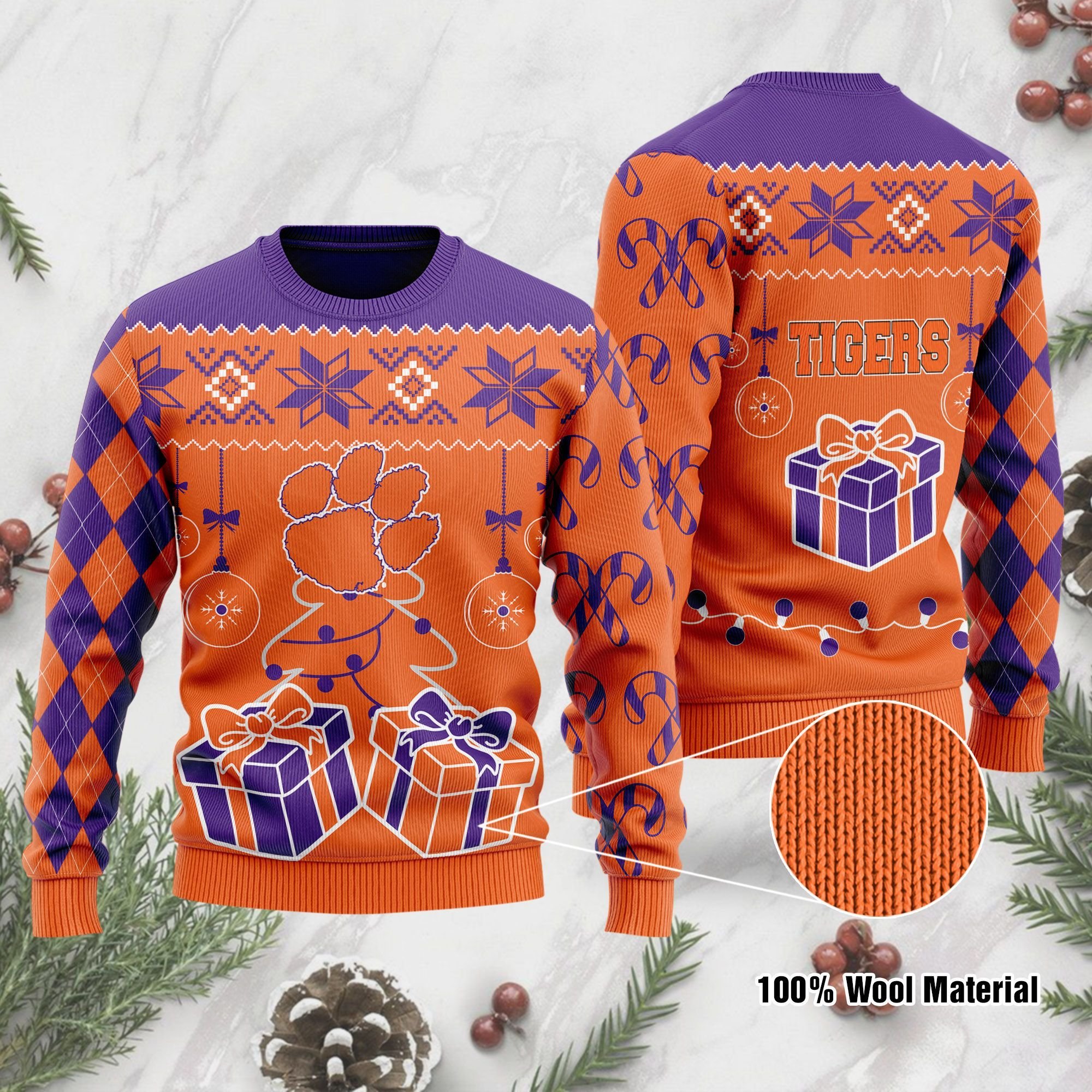 Clemson Tigers Funny Ugly Christmas Sweater Clemson Tigers Funny Ugly Christmas Sweater