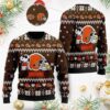 Cleveland Browns Cute The Snoopy Show Football Helmet 3D All Over Print Ugly Christmas Sweater