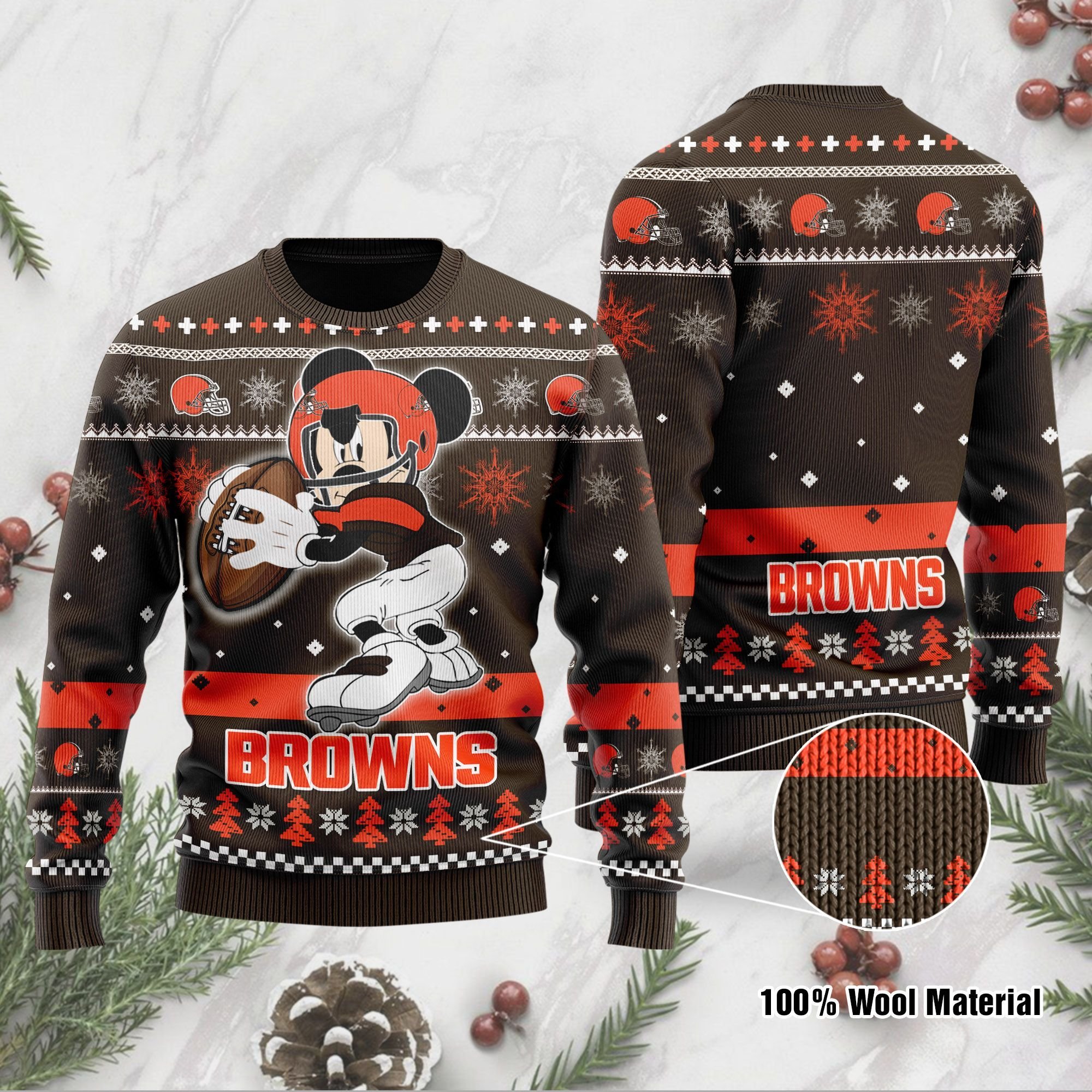 Cleveland Browns Mickey Mouse Funny Ugly Christmas Sweater Cleveland Browns Mickey Mouse Funny Ugly Christmas Sweater