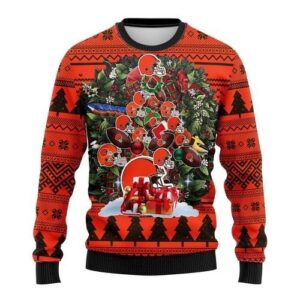 Cleveland Browns Tree Christmas For Fans Ugly Christmas Sweater
