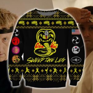 Cobra Kai KNITTING PATTERN 3D PRINT UGLY CHRISTMAS SWEATER