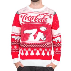 Coca-Cola Polar Bear Coke And Trees For Unisex Ugly Christmas Sweater