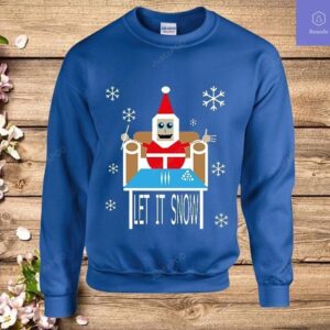 Cocaine Santa Let It Snow Ugly Christmas Sweater