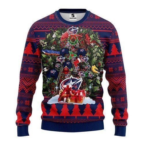 Columbus Blue Jackets Tree For Unisex Ugly Christmas Sweater Columbus Blue Jackets Tree For Unisex Ugly Christmas Sweater