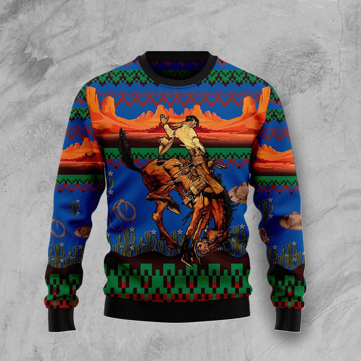 Cowboy Desert Ugly Christmas Sweater Cowboy Desert Ugly Christmas Sweater