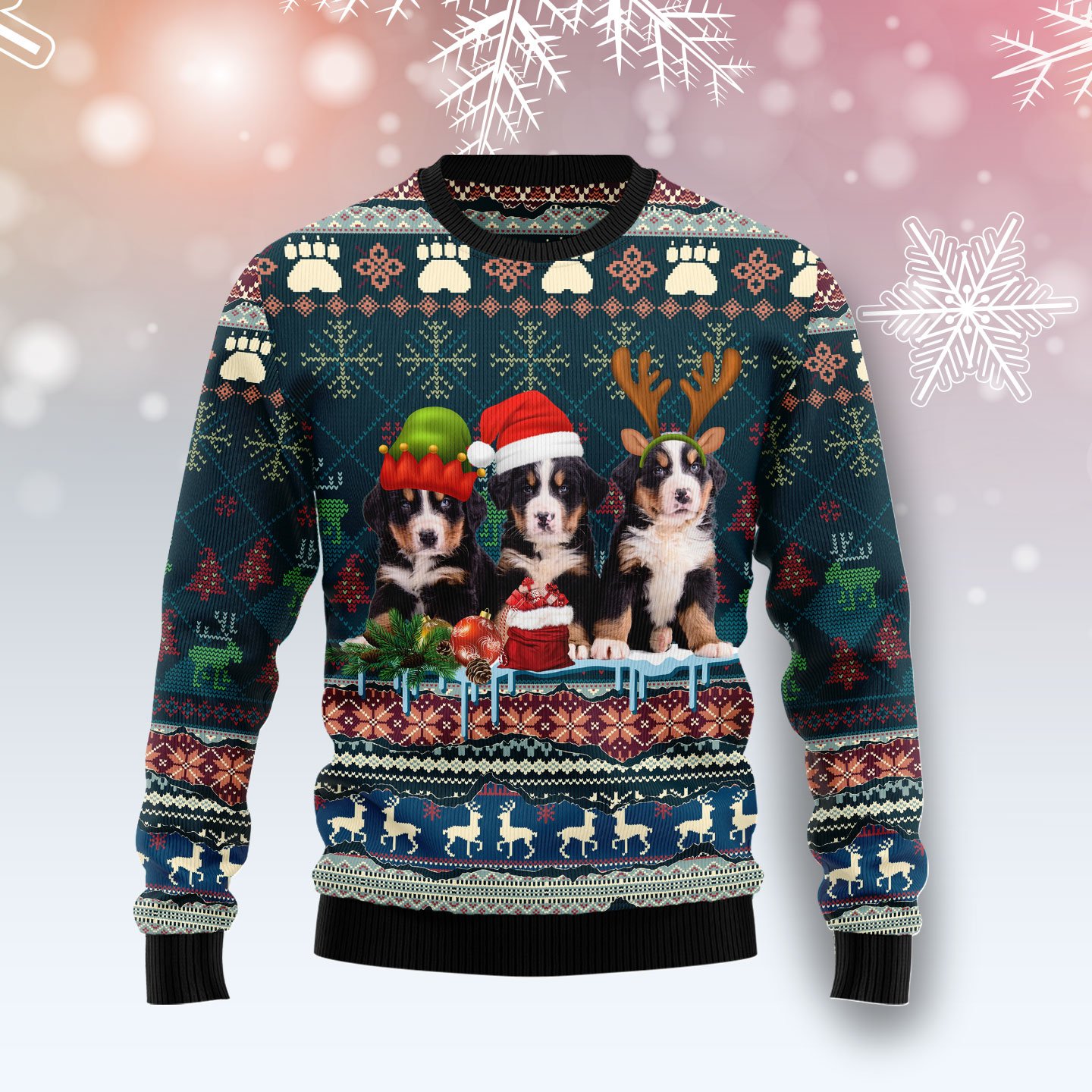 Cute Bernese Mountain Dog Christmas D1311 Ugly Christmas Sweater unisex womens & mens Cute Bernese Mountain Dog Christmas D1311 Ugly Christmas Sweater unisex womens & mens