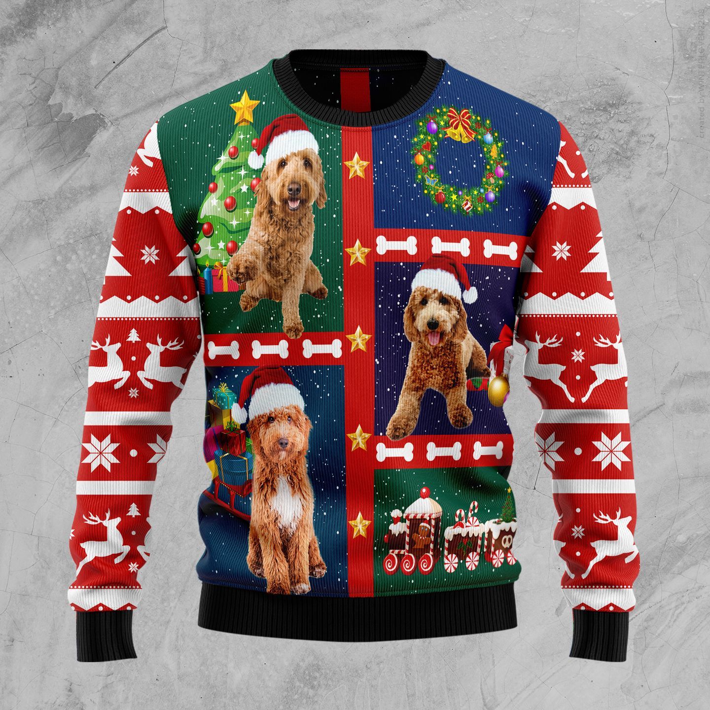 Cute Goldendoodle Ugly Christmas Sweater Cute Goldendoodle Ugly Christmas Sweater