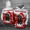 Dachshund Paws Christmas For Unisex 3D All Over Print Hoodie