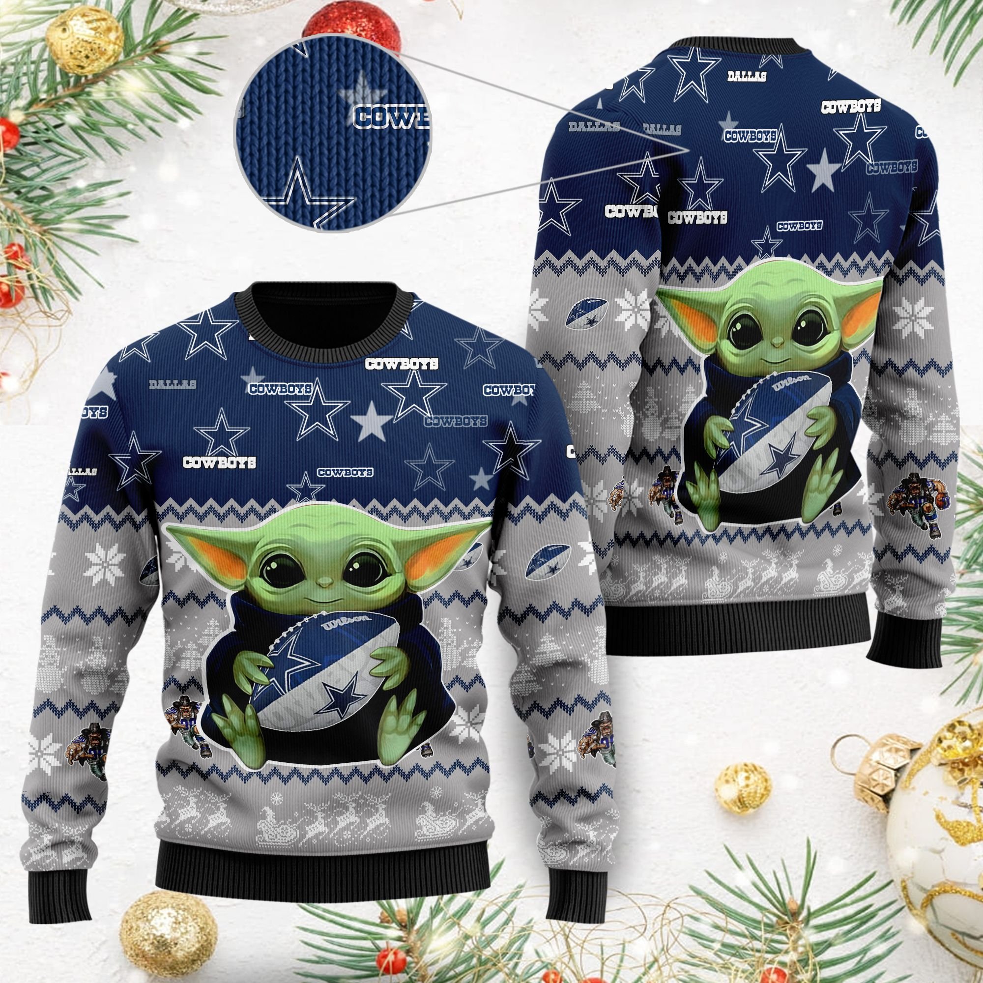 Dallas Cowboys Baby Yoda Shirt For American Football Fans Ugly Christmas Sweater Dallas Cowboys Baby Yoda Shirt For American Football Fans Ugly Christmas Sweater