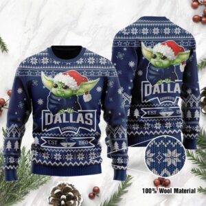 Dallas Cowboys Cute Baby Yoda Grogu Ugly Christmas Sweater