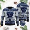 Dallas Cowboys Football Team Logo Custom Name Personalized Ugly Christmas Sweater