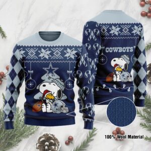 Dallas Cowboys Funny Charlie Brown Peanuts Snoopy Ugly Christmas Sweater