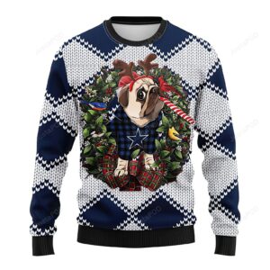 Dallas Cowboys Pug Dog Ugly Christmas Sweater