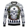 Dallas Cowboys Skull Flower For Unisex Ugly Christmas Sweater