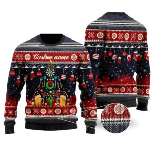 Darts And Beer Noel Pattern Personalized Gifts For Dart Players Sport Lovers Ugly Christmas Sweater
