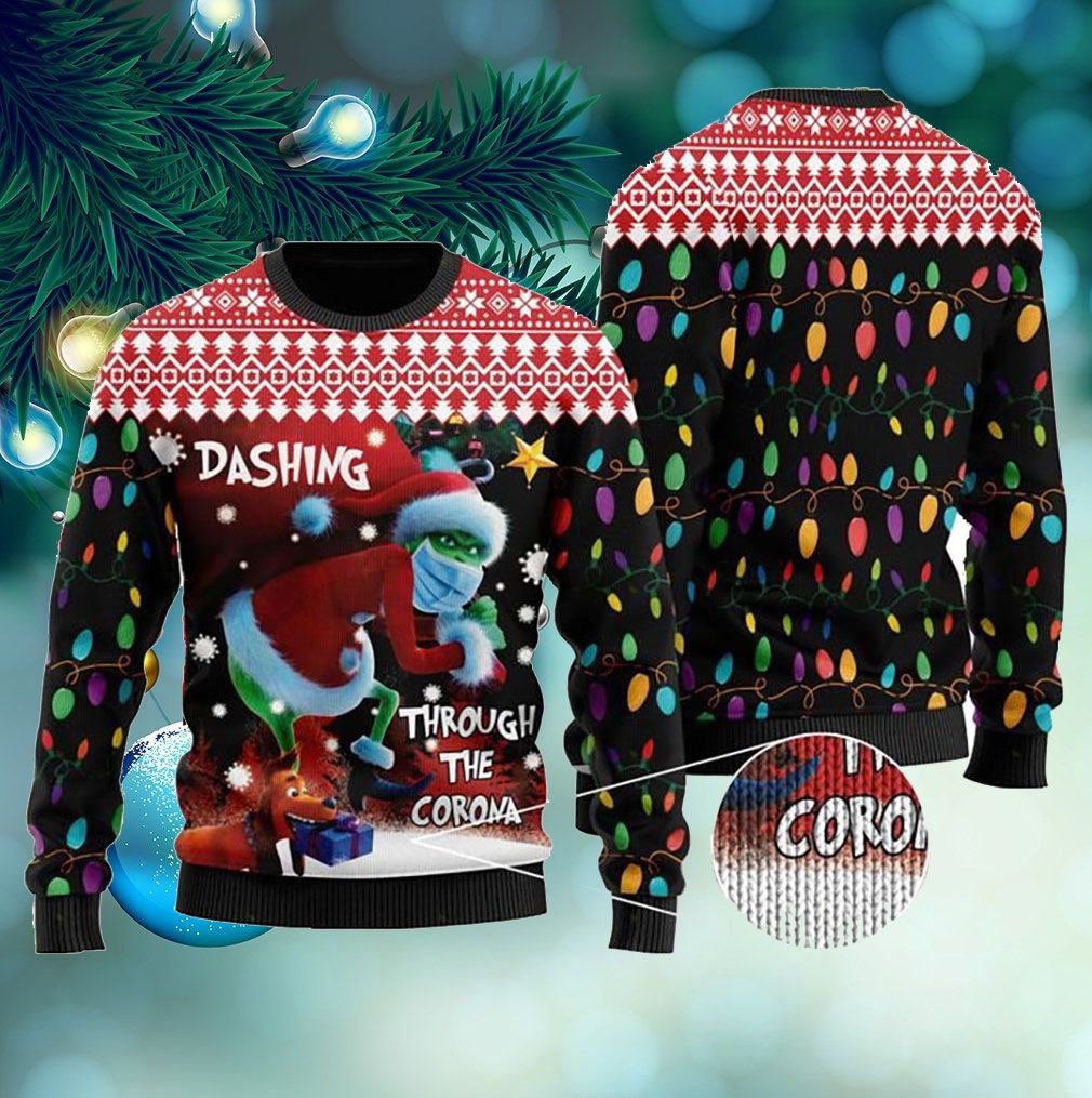 Dashing Through The Corona Ugly Christmas Sweater Dashing Through The Corona Ugly Christmas Sweater