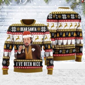Dear Santa I’ve Been Nice Leo DiCaprio Ugly Christmas Sweater