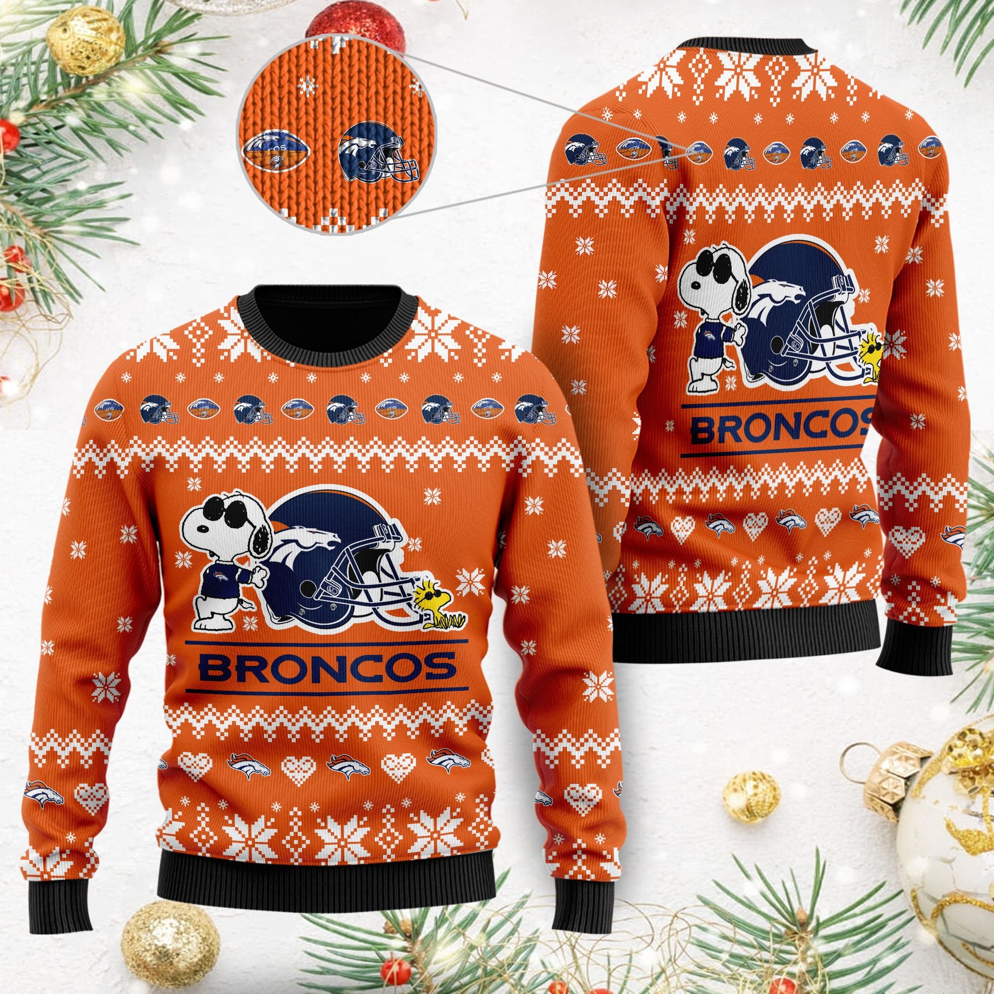 Denver Broncos Cute The Snoopy Show Football Helmet 3D All Over Print Ugly Christmas Sweater Denver Broncos Cute The Snoopy Show Football Helmet 3D All Over Print Ugly Christmas Sweater