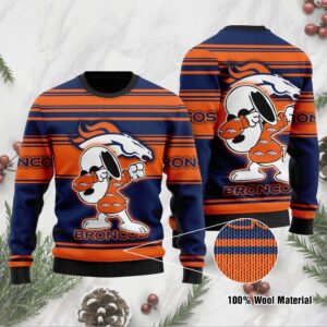 Denver Broncos D Full Printed Sweater Shirt For Football Fan NFL Jersey Ugly Christmas Sweater