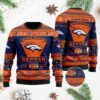 Denver Broncos Football Team Logo Custom Name Personalized Ugly Christmas Sweater