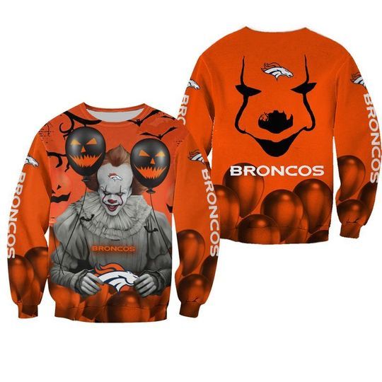 Denver Broncos Pennywise Ugly Christmas Sweater Denver Broncos Pennywise Ugly Christmas Sweater