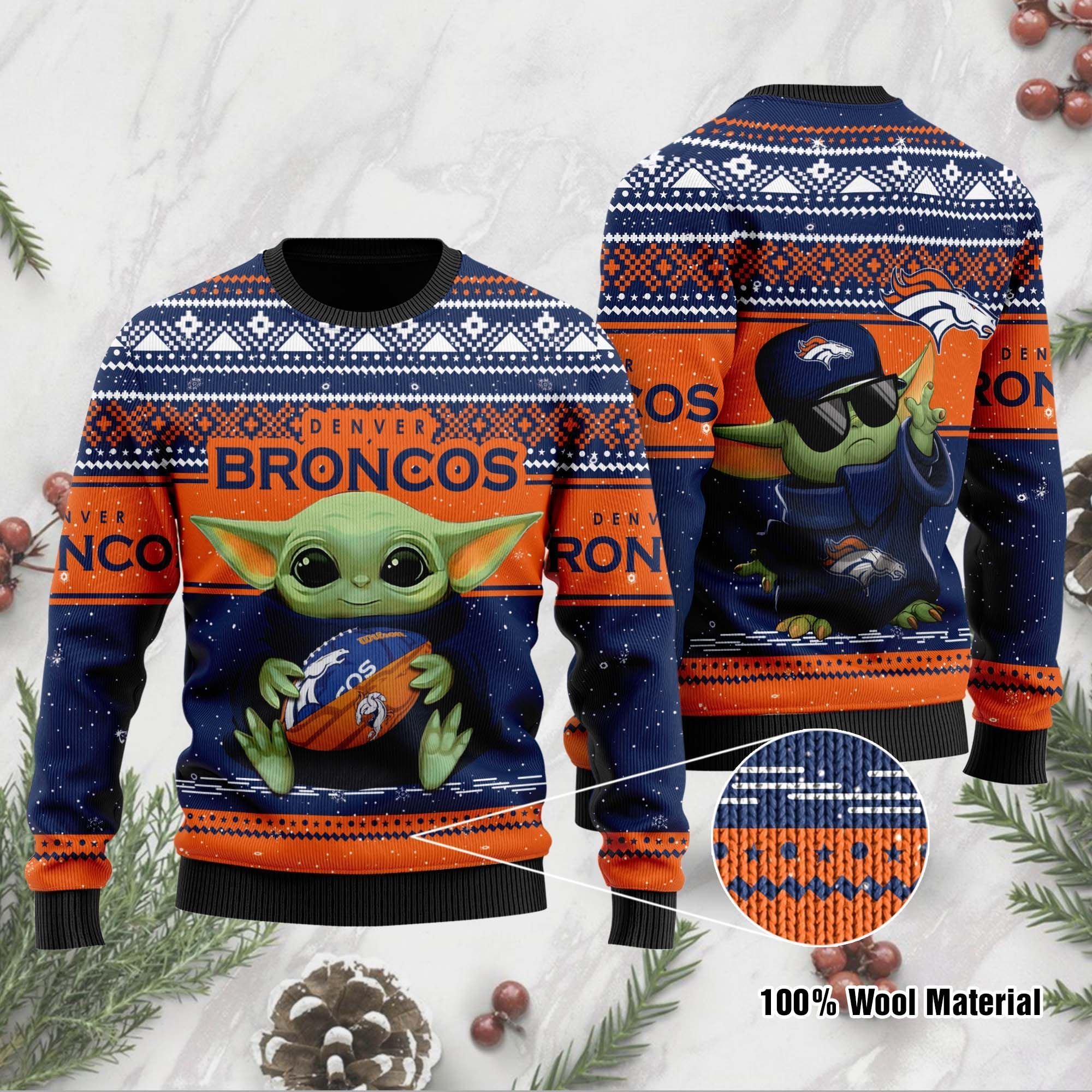 Denver Broncos Sweater Ugly Christmas Sweater Denver Broncos Sweater Ugly Christmas Sweater